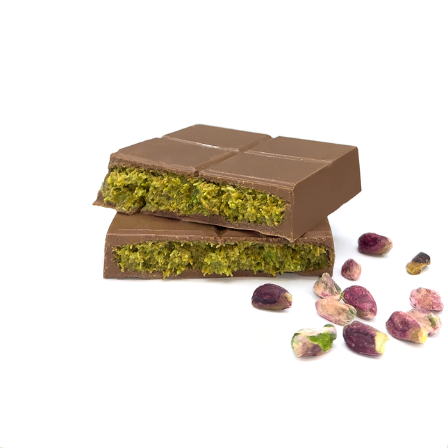 Dubai Chokolade - Mælkechokolade med 60% pistaciefyld