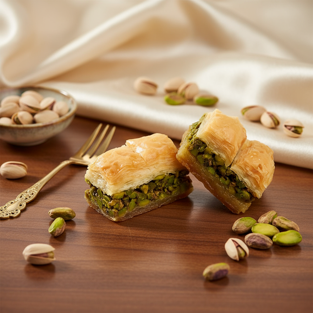 آسية بالفستق الحلبي